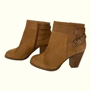 Gianni Bini wedge brown leather strappy wedge boots Size 12M